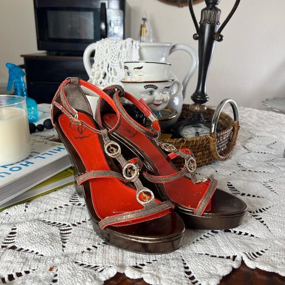 2000s Baby Phat Rhinestone Heels - Picture 1 of 4